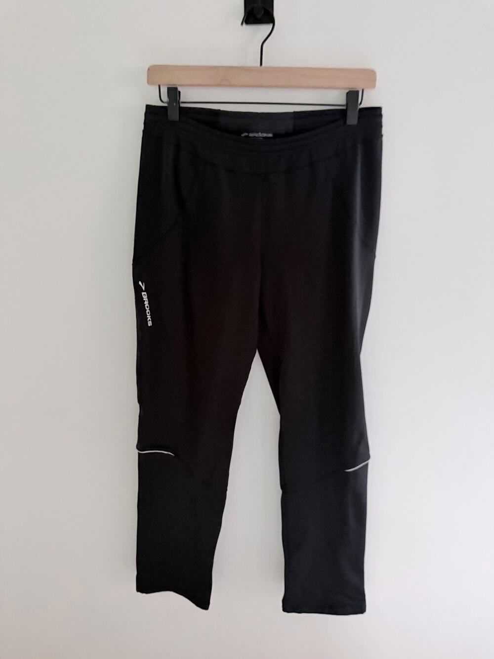 Brooks Running Pants Womens Black Equilibrium Technology Jogging Spandex-Size M